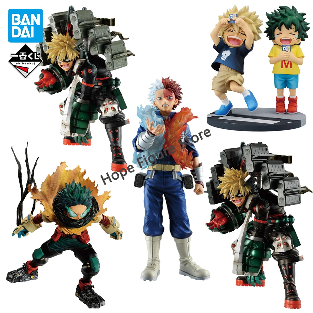 In Stock Original BANDAI Ichiban Kuji My Hero Academia Midoriya Izuku Shoto Todoroki Katsuki Bakugo Figure Anime Model Boxed Toy