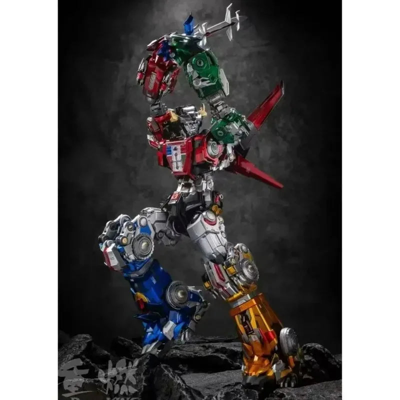 In Stock Transformable and Combining Model LED Base Alloy Detachable Robot Lions Reignite Beast King Reborn-01 Action Figure