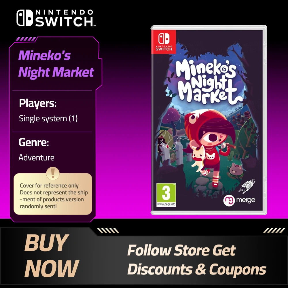 MINEKO'S NIGHT MARKET-Original Nintendo Switch Game Card Games Cartridge Physical Card support TV Tabletop Handheld Modes