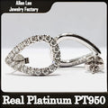 Custom Echt Platin PT950 Ohrstecker Damen Jahrestag Hochzeit Ohrringe Wassertropfen Moissanite Diamant Tropfen Ohrringe Trendy