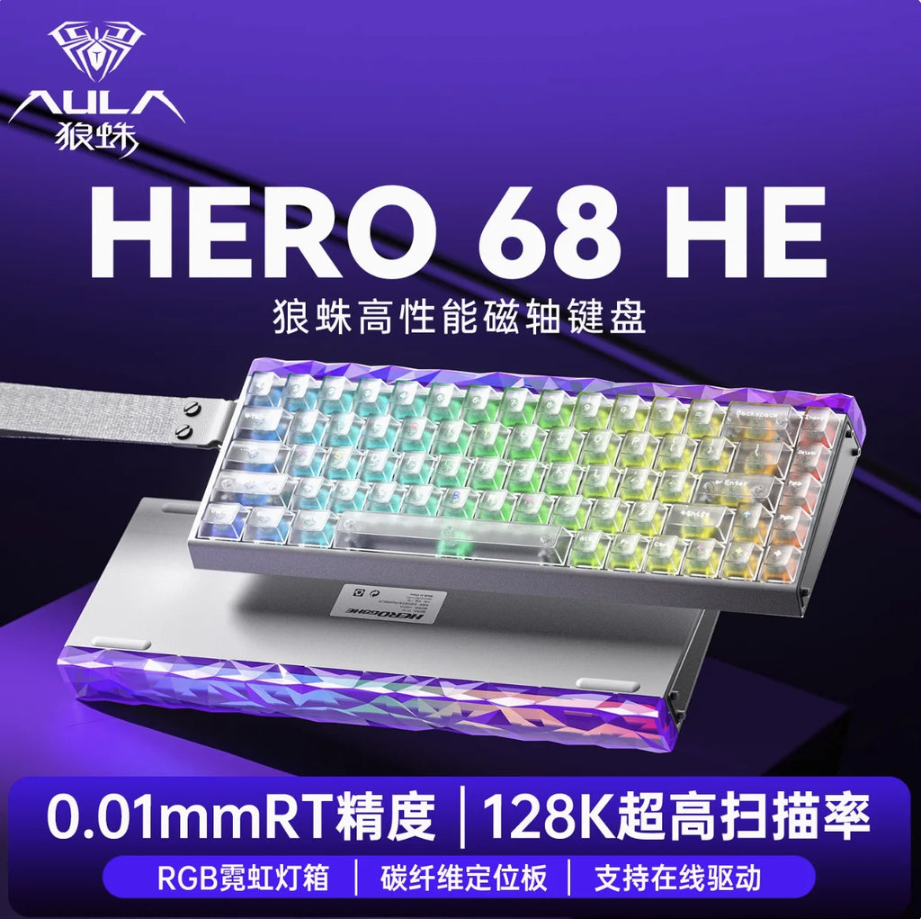 AULA Hero 68HE Mechanische Tastatur mit Magnetschalter, E-Sport, 8K RGB, Hot-Swap, kabelgebunden, PC-Gaming, individuelle Tastatur, Zubehör, Geschenke