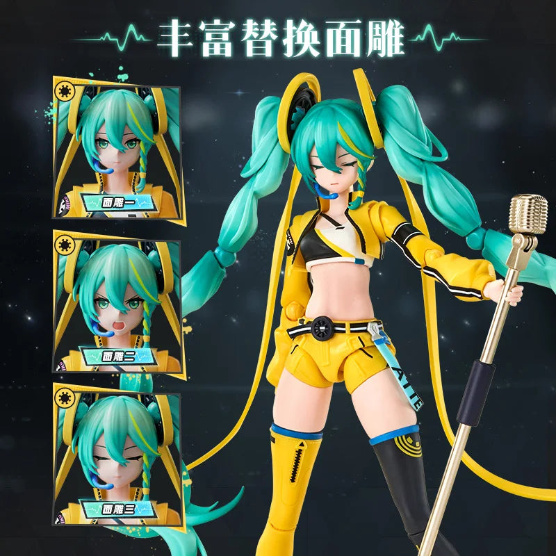 Blokees Hatsune Miku 17th Modeling Sakura Miku Singer Action Figure Joint Mobility Anime Assembly Toy Doll Collection XMAS Gifts
