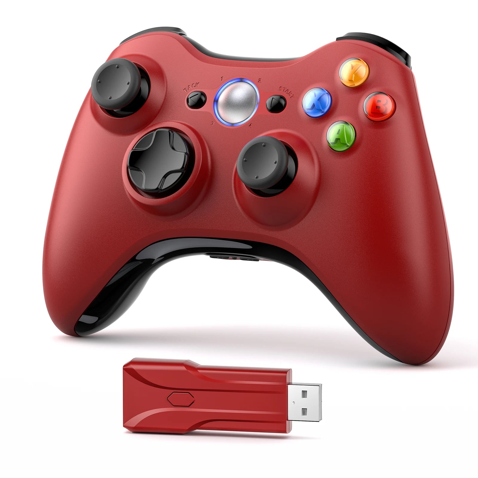 Безжичен контролер за Xbox 360 за Xbox 360/Slim/Elite/Winodow/PC, геймпад за видеоигри, 6-осен джойстик с двойна вибрация, 2.4G гейминг