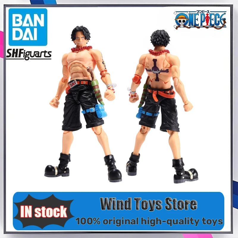 In Stock Bandai Shf Pirates of One Piece Portkaras Ace Fire Fist Top War Joint Genuine Figures in Motion