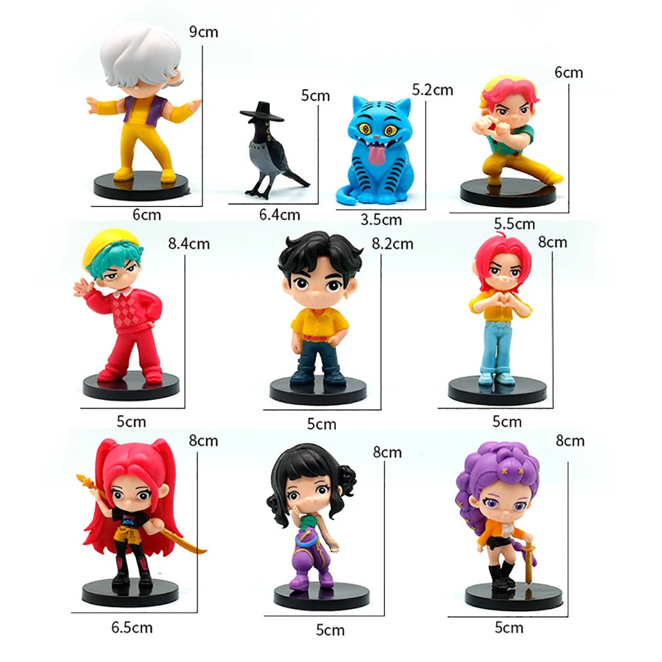 2026 new 10pcs/Set Q Version Demon Hunters Action Figure Derpys Rumi Mira Zoey Sussy Figurine Doll For Fans Gift Childen Gift