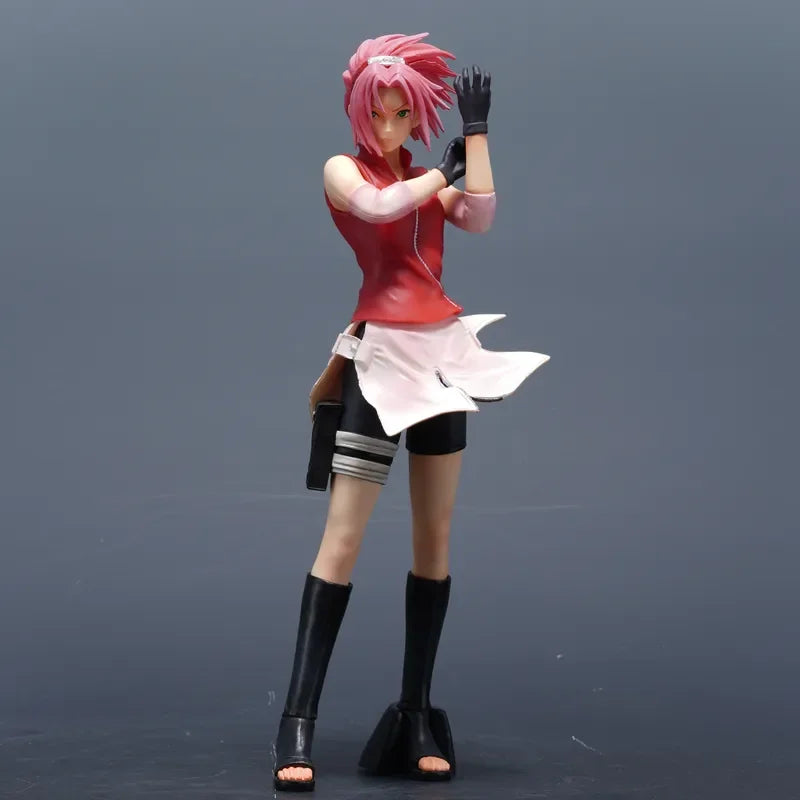 Gk 28cm Haruno Sakura Door God Series Ninja Action Figure Standing Statue Model Ornament Pvc Dolls Kids Collectible Toys Gifts