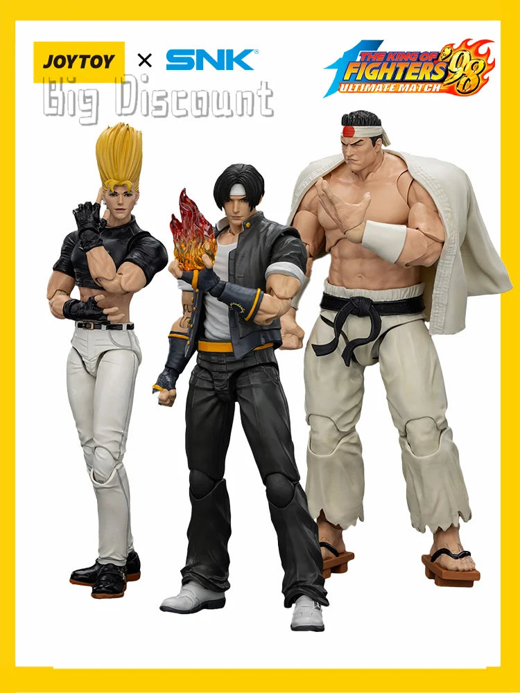 [IN STOCK] JOY TOY SNK Action Figure 1/18 KOF 98UM Hero Team Kyo Kusanagi and Goro Daimon and Benimaru Nikaido Anime Model
