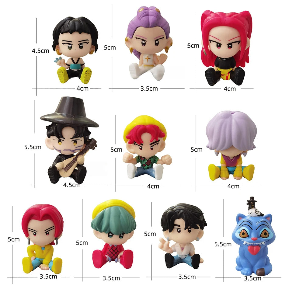 10Pcs/Set Q Version K-pop Action Figure PVC Toy Derpys Saja Boys Rumi Mira Zoey Sussy Figurine Doll For Fans Gift Childen Gift