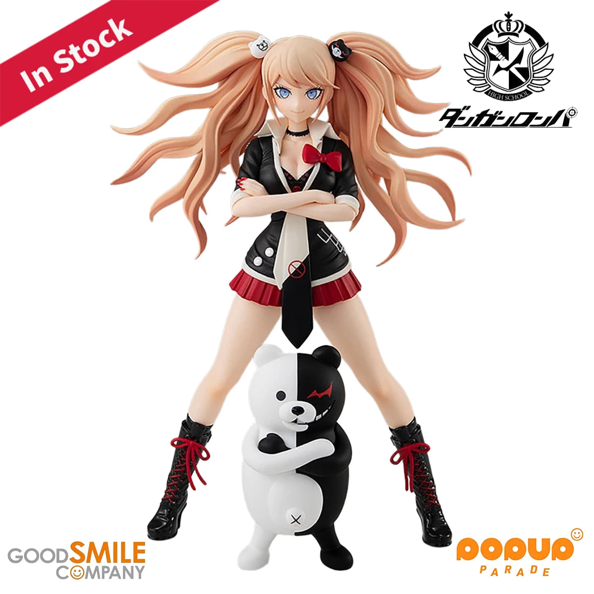 Original Genuine Good Smile Company Prepainted Pop Up Parade Danganronpa 1 / 2 Reload Enoshima Junko & Monokuma H=170mm Figure