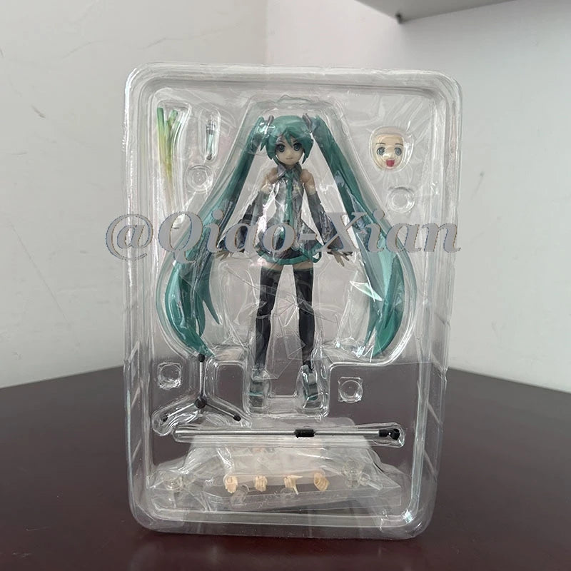 14cm Anime Hatsune Miku Figma 014 Joint Movable Face Change Boxed Doll PVC Action Figure Cute Model Toys Birthday Gift For Girls