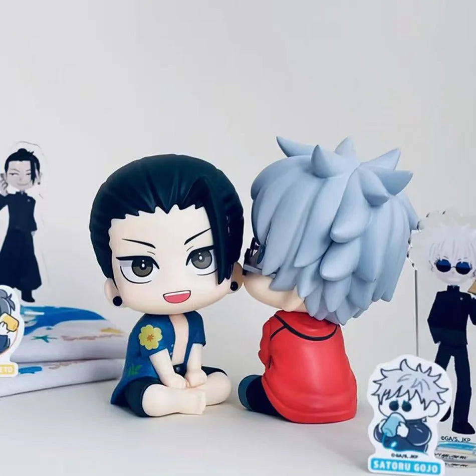 Anime Cute Fushiguro Toji Jujutsu Kaisen Figure Gojo Satoru Action Figure Q Version Doll Geto Suguru Statue 10cm PVC Model Toys