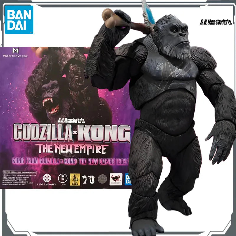 Bandai Original S.H.MonsterArts Skar King&Kong Kim 150mm&145mm Anime Action Movable Figurine Model Toys  Model Gifts for Boys