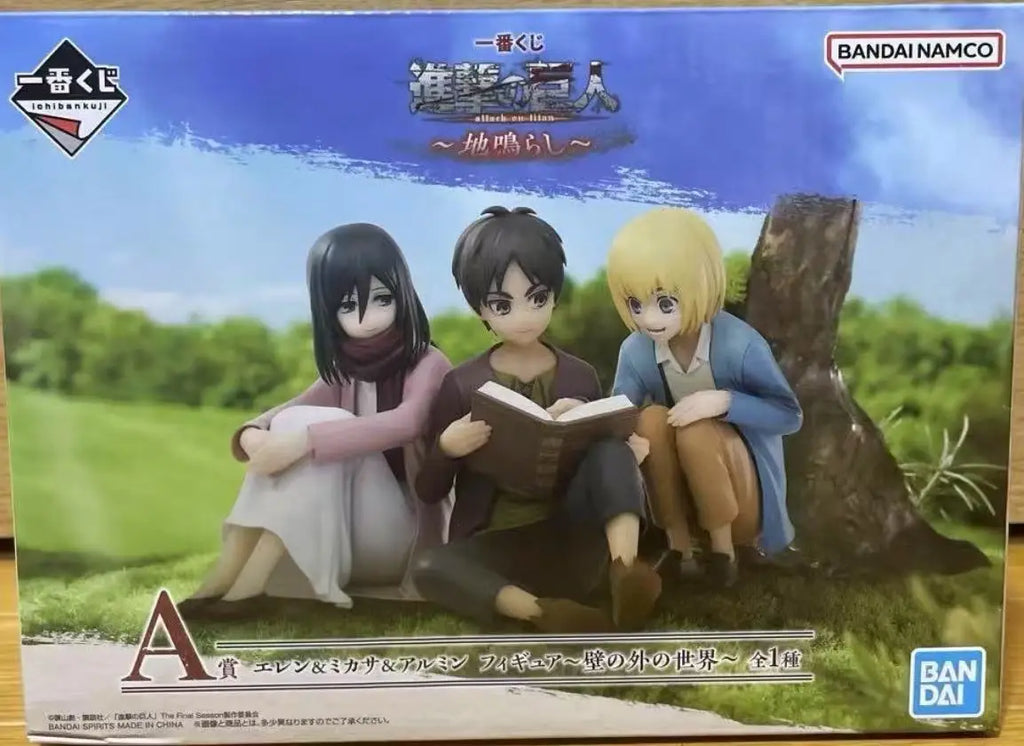 -In Stock Original BANDAI Ichiban KUJI Attack on Titan Eren Yeager Levi Ackerman Zoe Hans Mikasa Armin Arlert  Model  Figure