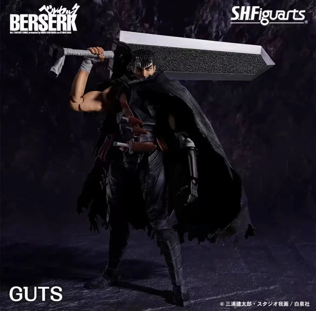 Bandai Berserk Anime Figur Guts Action Figur Spielzeug für Jungen Mädchen Kinder Weihnachtsgeschenk Sammlermodell
