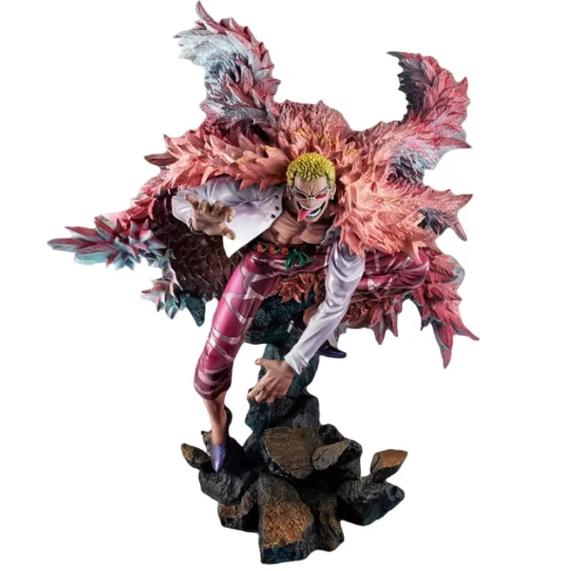 Bandai One Piece 33cm Actionfigur Donquixote Doflamingo Anime Portrait Piraten-Sammlermodell Puppe Spielzeug Dekoration