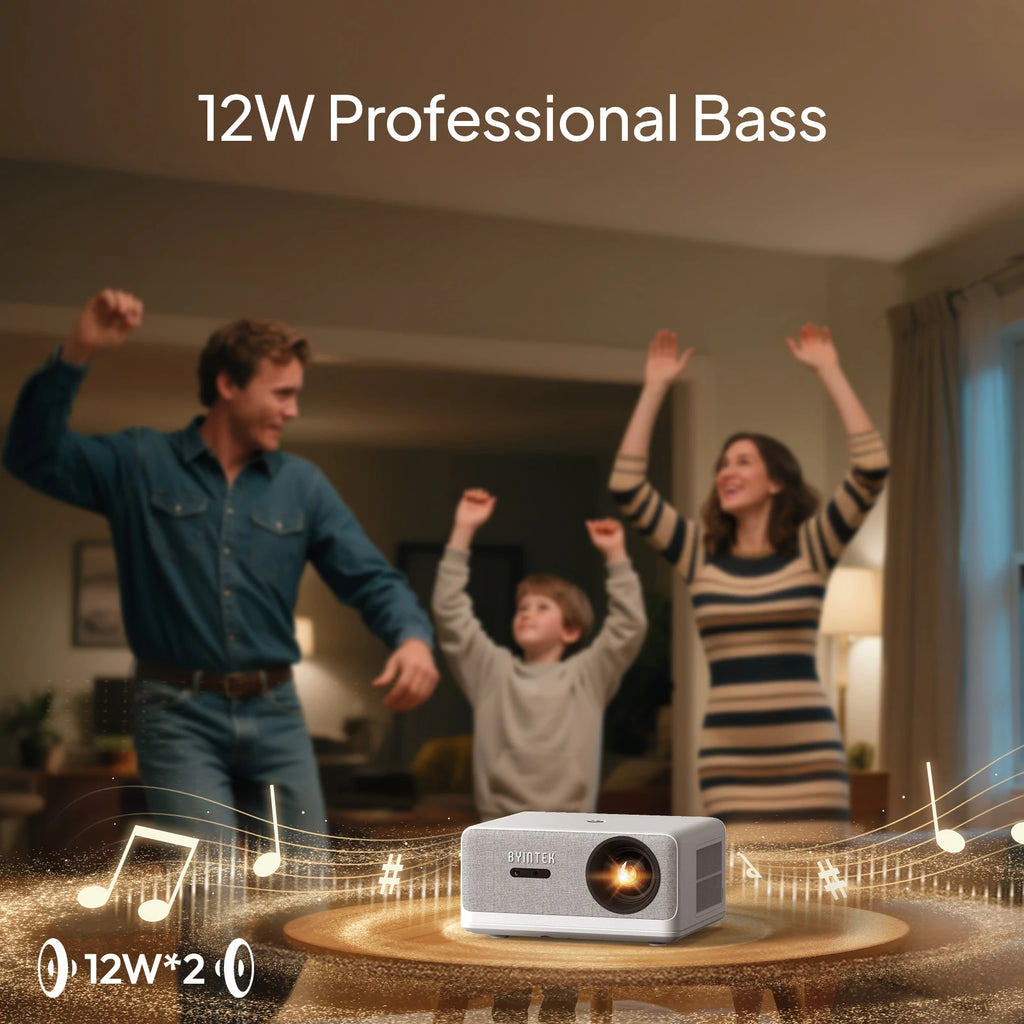 BYINTEK LOVE U14 Full HD 1080P Projector 4K  Smart Bluetooth WiFi 6 Supported 1250ANSI Auto Focus Home Theater Cinema Projectors