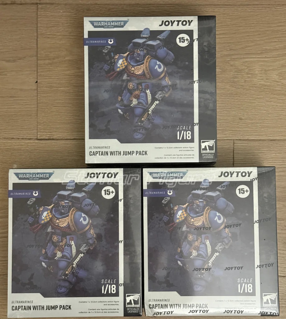 【SF】JOYTOY Warhammer 40K 1/18 Action Figure UltramarinesCaptain with Jump Pack Model Toys Gifts Collection Ornaments