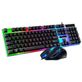 Комплект геймърска клавиатура и мишка с RGB LED подсветка, 104 клавиша, кабелна, за преносим компютър, таблет