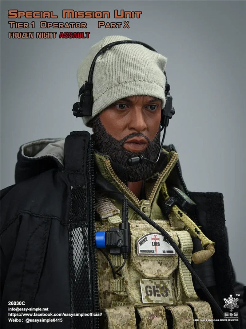 Collection Easy&Simple Es 26030C  1/6 Male Soldier U.S. Seal Night Raid Team Battle Suit Version Full Set 12" Action Figure