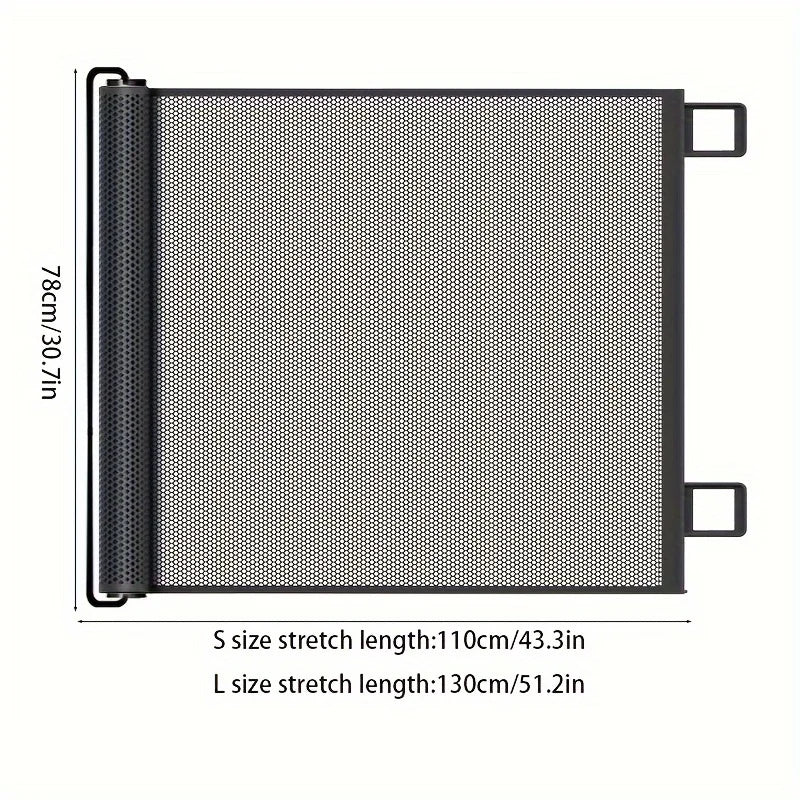 Einfach zu installierende schwarze Haustiertür ohne Bohren – einziehbarer Sicherheitszaun für Innentreppen, Hunde- und Haustierzäune