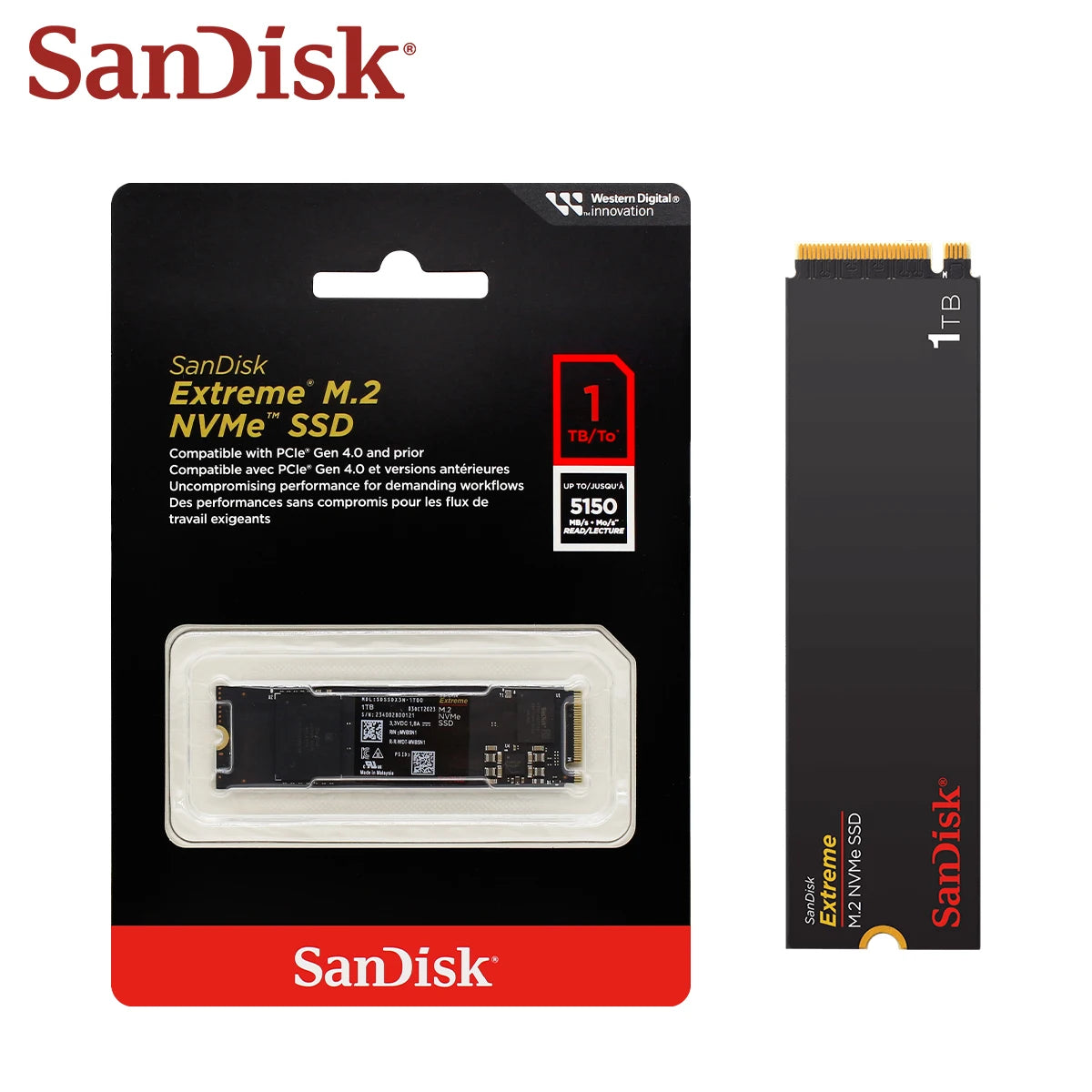 SanDisk Extreme M.2 2280 NVMe PCIe Gen 4.0 SSD Read speed Up to 5150MB/s 2TB 1TB 500GB Internal Solid State Drive For laptops PC