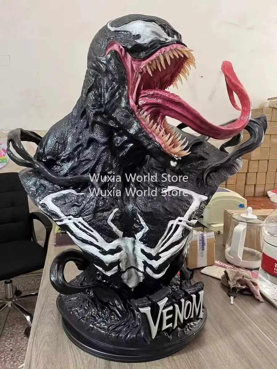 New 80cm Venom Bust Figure The Avengers Anime Surroundings Figure Collection Desktop Ornament Decorations Best Gift for Children