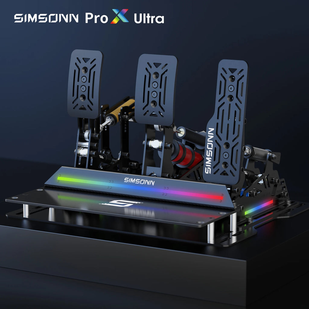SIMSONN PRO X Ultra Sim Pedals PC Sim Racing Simulator Pressure Sensor Load Cell Pedal HE Hydraulic Pedal for PC Cockpit Pedal