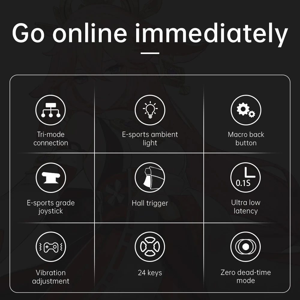 DAREU Tri-mode Gamepad RGB Bluetooth Wireless 2.4G E-sports Joystick Gaming Controller Macro Back Button for Android PC TV Games