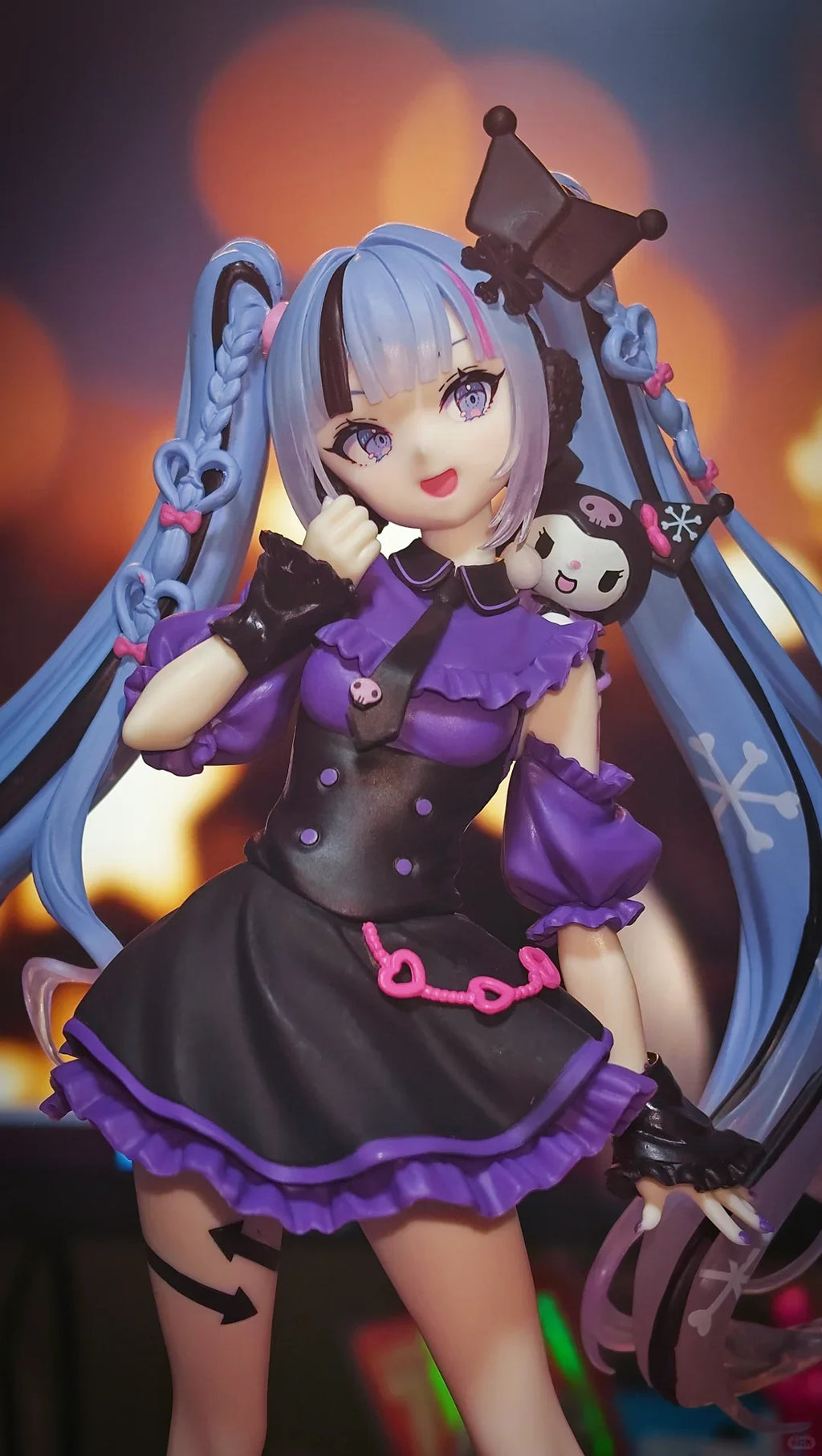 Genuine FuRyu Hatsune Snowmiku Kuromi Action Figure Trendy Doll Garage Kit Desktop Ornament Decoration Toy Girl Birthday Gift