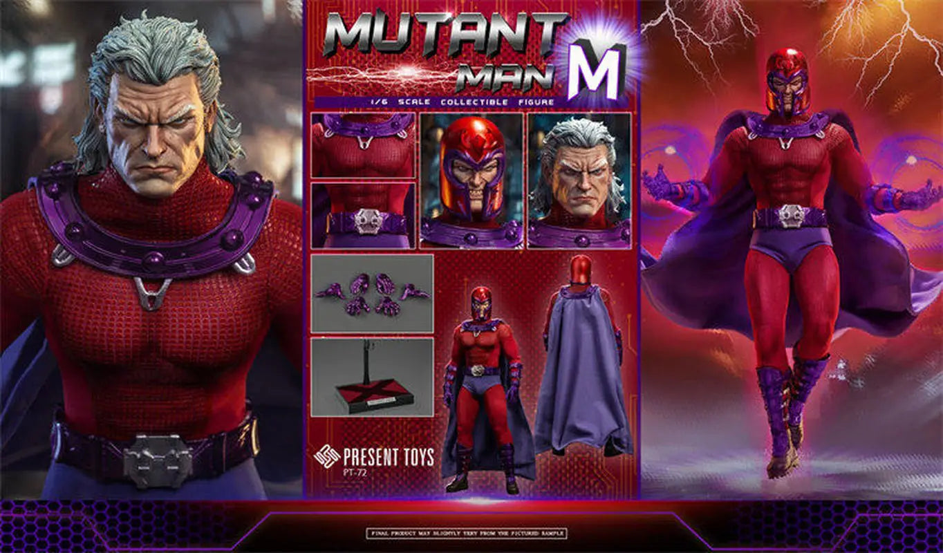 Present Toys Magneto 1/6th Scale Collectible Anime Action Figure Comic Version Mutant Man Pt-Sp72/73/74 For Adult Collectors