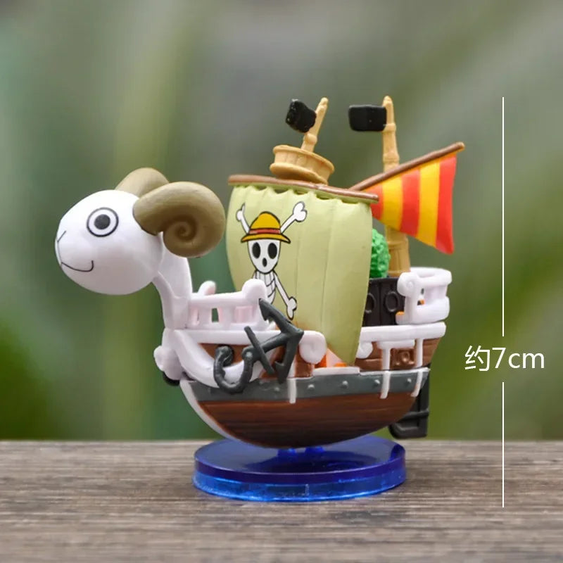 One Piece Figure Luffy THOUSAND SUNNY Going Merry Assembling Boat Model Pirate Ship Decor Collectible Gifts for Children Boy