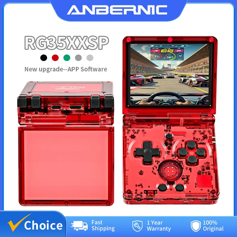 ANBERNIC RG35XXSP Upgrade Flip Retro Handheld Game Console 3.5'' IPS Linux 64 bit WiFi Bluetooth Video Gaming Console 5000 Games