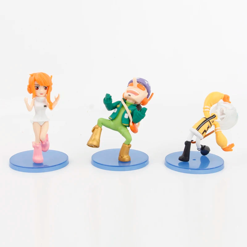 10pcs/set One Piece Luffy Zoro Nami Franky Figures Pvc Model Toys 6.5-10cm