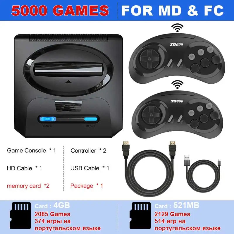 16BIT Segas-MD Video Game Console For Sega Mega Drive Genesis FC Dendy Console Support HDMI Output Retro Game Machine