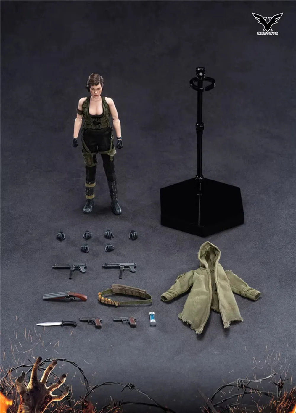 1/12 BROTOYS LR004 Toys Charactor Residents Women Soldier of the Evil Player Full Set Moveable Action Figure with Platform