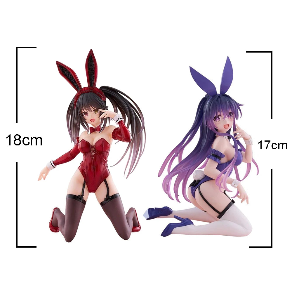 Anime Figure Yatogami Tohka figure bunny girl kneeling action figure Tokisaki Kurum figurine PVC Girl Model Toy Statue Gift 18cm