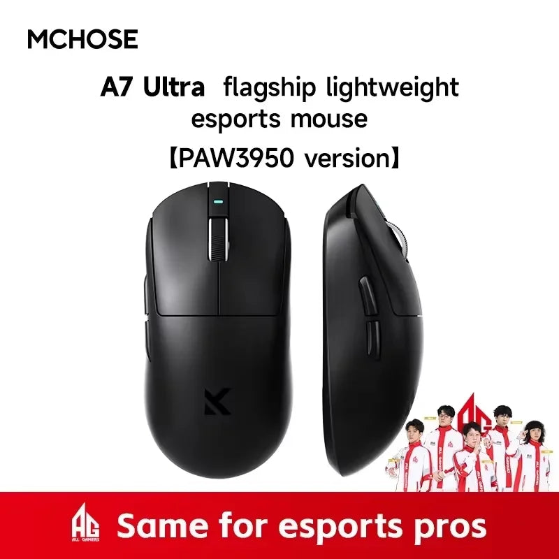 MCHOSE A7 Ultra Wireless Gaming Mouse Pixart3950 High-Precision Sensor Lightweight Design 8000Hz Polling Rate Realtek Master