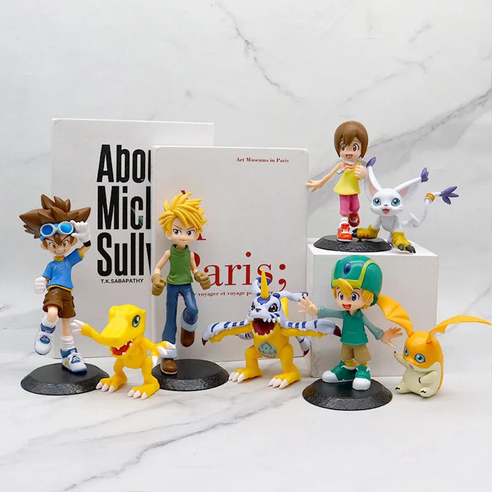 Digimon Adventure Figure 8-17cm Yagami Taichi Agumon Ishida Yamato Gabumon Yagami Hikari Tailmon Takaishi Takeru Patamon Anime