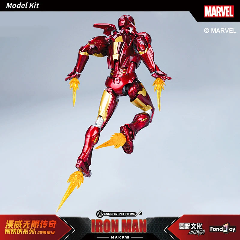 Iron Man Mecha MARK VII Fondjoy 1/12 Ratio Model Kit The Infinity Saga MK7 Assembly Building Blocks Joints Are Mobile Marvel Toy