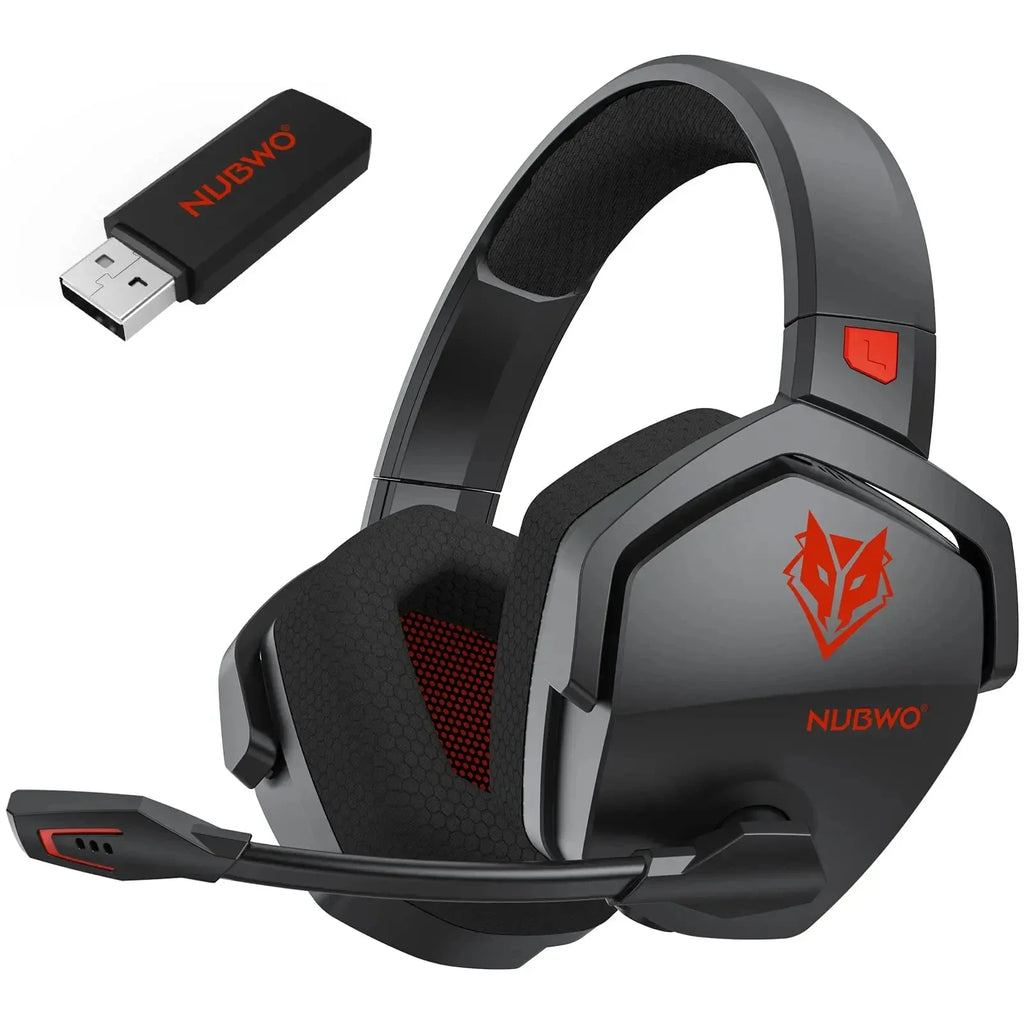 NUBWO G06 Dual Wireless Headsets Gamer 2.4GHz Bluetooth 5.3 Gaming Headphones with Microphone for PS5, PS4, PC, Mobile, Switch