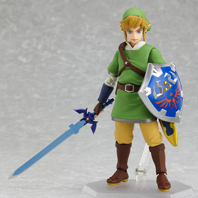 Легендата за Зелда Аниме Фигурка - Дъхът на дивата природа Линк с Master Sword Sky Sword Фигма 153 Модел играчка Подарък за колекционери