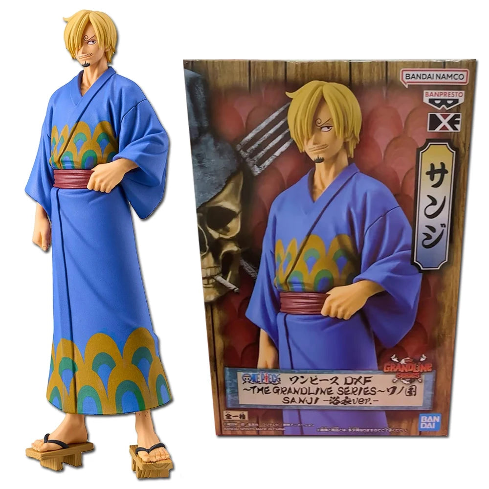 Anime One Piece DXF Figur Wanno Country 17cm Vinsmoke Sanji Roronoa Zoro Modell Spielzeug Dekoration Sammlerstück Kindergeburtstagsgeschenk
