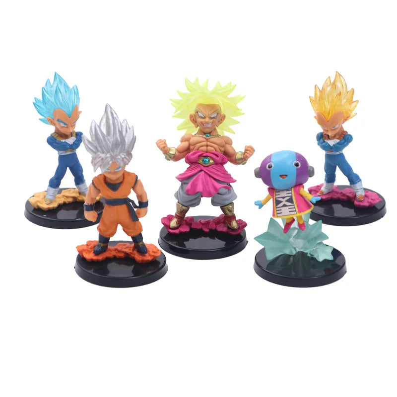6Pcs/1Set WCF BANDAI Anime Dragon Ball Son Goku Burdock Series Figure Karifura Broli Set Model Toy Gift Collection Aciton Figure
