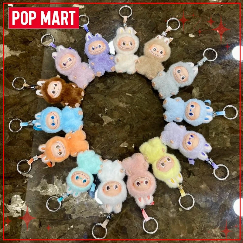 POPMART Чудовищата Лабубу V4 Pin for Love Series Blind Box Vinyl Face Plush Doll Visual Keyring Toy Коледни подаръци