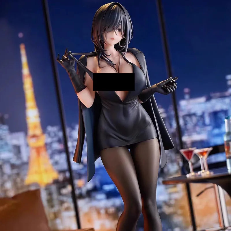 Beautiful Girl Yokoyama Iwami Anime Merchandise Black Dress Original Artwork Scale Figurine Model Collectible Display Piece Gift