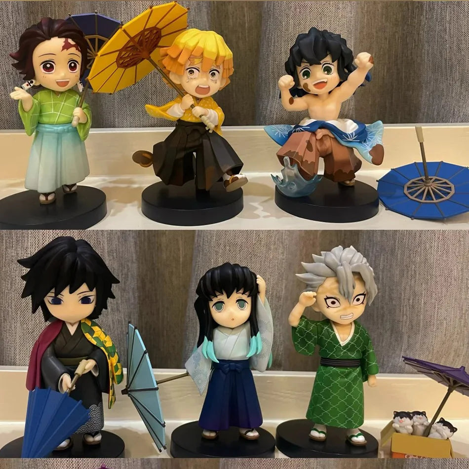 Demon Slayer Tanjiro Kamado Nezuko Anime Cartoon Figure Blind Box Creative Personalized Statue Model Ornament Surprise Gifts Box