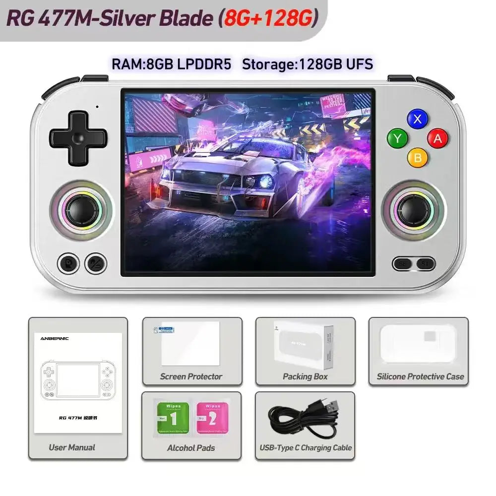 ANBERNIC RG477M RG Slide Retro Handheld Game Video Player Console 4.7-inch LTPS Android 14 Bluetooth WIFI 12G+256G PS2 RG 477M
