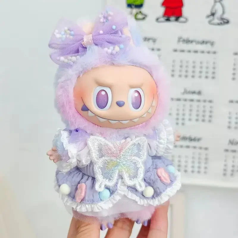 Labubu V3 0 High Energy Vinyl Plush Doll Blind Box Pendant Lucky Purple Butterfly Fairy Baby Clothes Skirt Cute Kawaii Fashion
