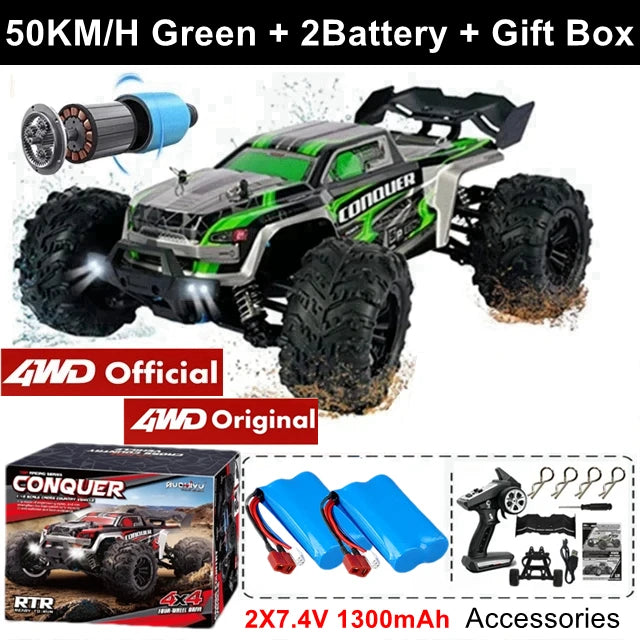 4WD Ferngesteuertes Auto Offroad 4x4 RC High Speed ​​Buggy Truck Super Brushless 50 oder 80KM/H Schnelles Drift Racing Spielzeug Kinder Erwachsene