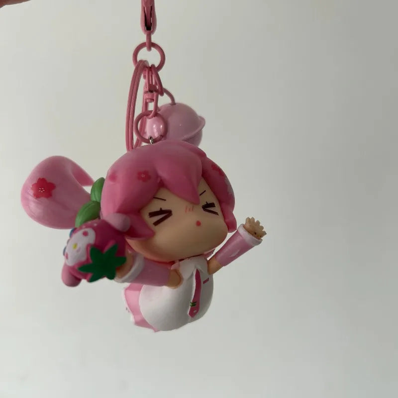 6pcs/set New Anime Hatsune Miku Rin Len Falling series Kawaii Q version Figures PVC Key Chain Bag pendant Model Toys Gifts